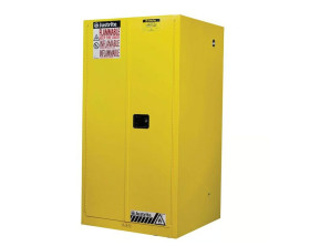 Szafa na materiały łatwopalne wysokość 1651mm szerokość 864mm 2 -drzwiowa Stal Żółty, zamykana