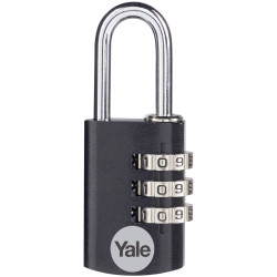 YALE YE3CB/20/121/1/BK Padlock 20mm Black Combination 1 Pc Secure