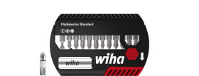 Wiha Zestaw bitów FlipSelector Standard 25 mm płaskie, Phillips, Pozidriv 13-cz. 1/4” z zaczepem na pasek, w opakowaniu blistrow