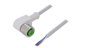 Złącze Okrągłe M12 Żeńskie Kątowe Z Wolnym Końcem Przewodów 4Pin...