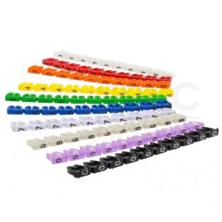 Oznacznik przewodów numery "0-9" MIX kolorów na kable teleinformatyczne 100szt