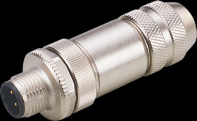 Plug, M12, 4 pole, screw connection, straight, E12355