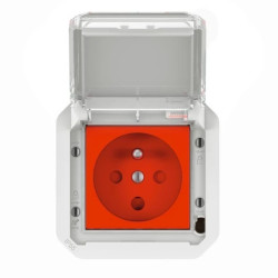 NOWE PLEXO 55 Gniazdo 2P+Z z blokadą zaciski śrubowe mechanizm 16A - 250V AC szare 069553L