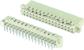 Female connector, type D, 32 pole, a-c, pitch 5.08 mm, solder pin, straight, gold-plated, 09047326831