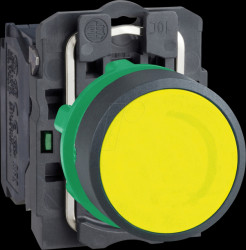 XB5AA51 Pushbuttons, Ø 22 mm, yellow, plastic, complete device