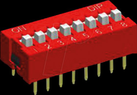 NDS-08V DIP switch, 2.54 mm pitch, 8-pin