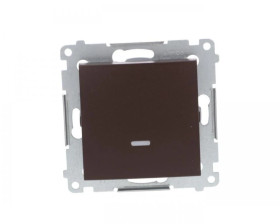 Simon 54 Przycisk pojedynczy zwierny z podświetleniem, szybkozłącza, brąz mat DP1L.01/46