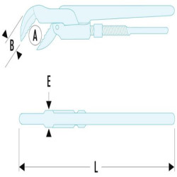 Szczypce do rur Klucz do rur Facom długość całkowita: 600 mm Forged Steel