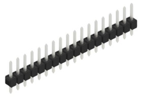 Pin header, 18 pole, pitch 2.54 mm, straight, black, 10048070