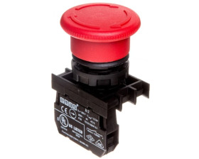 Przycisk dłoniowy bezpieczeństwa, 1NC, grzybek 40 mm, czerwony T0-B200E