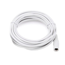Kabel DC 2.1/5.5mm biały 2m z gniazdem żeńskim