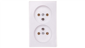 Kappa Gniazdo Podwójne Z/U Białe Gw-2Kz/00