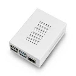 Obudowa z dwoma wentylatorami do Raspberry Pi 4B - biała ABS - LT-4A14