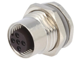 Złącze okrągłe M12 żeńskie proste do lutowania 4-PIN 250V T4131012041-000