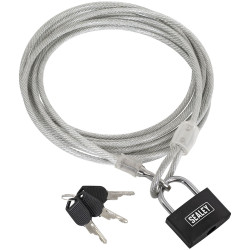 Sealey SHGCL3 Motorcycle Cable Lock 3m