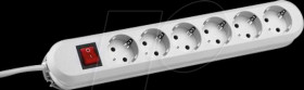 381.252K Steckdosenleiste SMART, 6-fach, Typ F - CEE 7/3, weiß