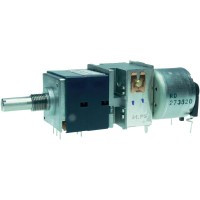 ALPS2X10K-A-SIL Potencjometr obrotowy ALPS 100k typ A z silniczkiem (stereo, liniowy) (RK27112MC)