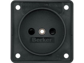 Integro Flow Gniazdo bez uziemienia z podwyższona ochroną styków czarny mat 9619405 HAGER