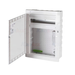 Rozdzielnica modułowa multimedialna tworzywo 1x18 podtynkowa IP30 IK07 N+PE II kl. drzwi białe KDB-F54P-M biały 28341