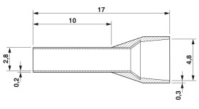 Końcówka tulejkowa długość 17mm Szary średnica 2.8mm Izolowane Phoenix Contact