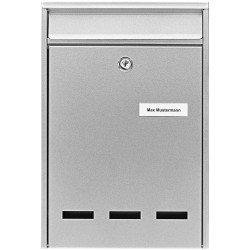 Burg W&#xE4;chter 61020 Pocket Steel Letterbox Silver Galvanized 2 Keys