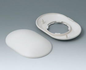 ABS enclosure, (L x W x H) 160 x 110 x 38 mm, gray white (RAL 9002), B5015107