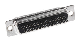 Złącze D-Sub 44-pinowe Męski Proste Montaż na kablu Złoto, nikiel, cyna