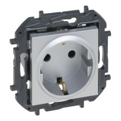 Niloe Step Gn 2p+z shuko, zaciski śrubowe, bez przesłony - kolor aluminium 863321B