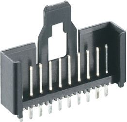 Pin header, 12 pole, pitch 2.5 mm, straight, black, 2,5 MSF 12