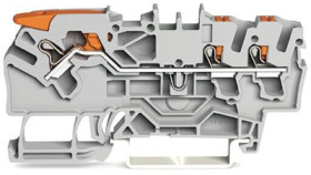 3-wire feed-through terminal, spring-clamp connection, 0.25-4.0 mm², 1 pole, 24 A, 8 kV, red, 2102-5303