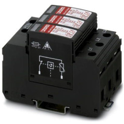Zabezpieczenie przeciwprzepięciowe Trzy-fazowy, 30kA, = 2.9kV, montaż Szyna DIN VALVETRYA, Phoenix Contact VAL-MS