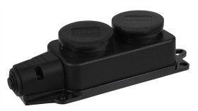 Listwa /Rozgałęźnik/ Do Przedłużacza 2-Gniazda Z/U Gumowe Ip44