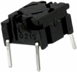 Short-stroke pushbutton, 1 Form A (N/O), 50 mA/24 VDC, illuminated, actuator (black), 3.5 N, THT, 5GTH935