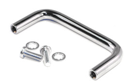 Handle, straight, aluminum, (W x H x D) 84 x 38 x 8 mm, black, 1427G3