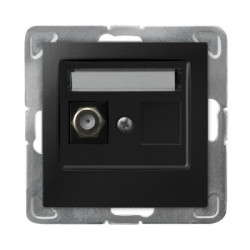 IMPRESJA Gniazdo antenowe typu F pojedyncze czarny metalik GPA-1YF/m/33