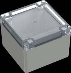 6U07111108139 Industrial housing, 104.8 x 104.8 x 74.7mm, IP66/IP68, light gra