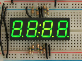 Green 7-segment clock display - 0.56" digit height [Discontinued]
