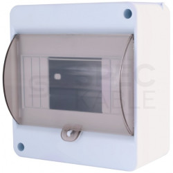 Rozdzielnica natynkowa S-6 (N+PE) 1x6 moduły IP40 130x140x67mm drzwi transparentne dymne INCOBEX