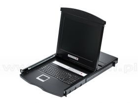 Konsola KVM, LCD 17", 8 portów KVM, 1U rack, podwójna szyna (Wave KVM)