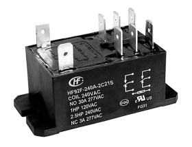 Przekaźnik mocy 240V ac DPDT Hongfa Europe GMBH 4W, montaż kołnierzowy 3800Ω Szybkie łączenie