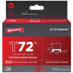 Arrow A721168 T72 Clear Insulated Staples 5 x 12mm Box 300