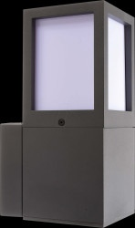 731157 Wall-mounted light, Facado II rectangular opal, 1x E27, grey