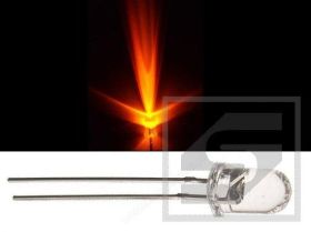 Dioda LED 5mm 12V żółta clir Y10R12V-5 RoHS