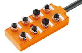 ASB 8 5-4-331/10 M Rozdzielacz 8 portów M12 (4 stykowe - 1 sygnał na złącze), bez sygnalizacji LED, przewód w izolacji PUR, dług