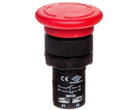 Przycisk dłoniowy bezpieczeństwa monoblok, 1NO+1NC, grzybek 40 mm, czerwony T0-MB102E