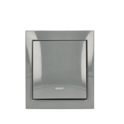 Simon Aquaclick Łącznik krzyżowy natynkowy z podświetleniem, IP44, 10AX, 250V, zaciski śrubowe ciemnoszary ACW7L/18