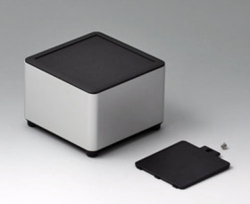 Aluminum enclosure, (L x W x H) 100 x 100 x 40 mm, black (RAL 9005), IP40, ES106059