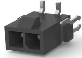 Pin header, 2 pole, pitch 3 mm, straight, black, 2-1445052-2