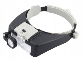 LUPA NA GŁOWĘ 2 LED OKULARY PRECYZYJNE SERWISOWE ZEGARMISTRZOWSKIE 1.5x 17x DO PRACY PRECYZYJNYCH