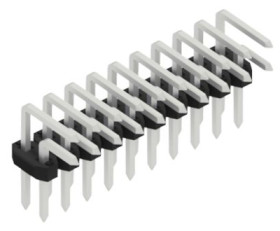 Pin header, 20 pole, pitch 2 mm, angled, black, SLY404120Z